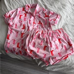 Pink and Red Pajama Set